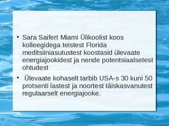 ENERGIAJOOGID JA TERVIS ESITLUS #10