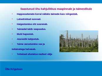 ÕHUSAASTUMINE-SAASTETASUD; SAASTEKVOODID #11