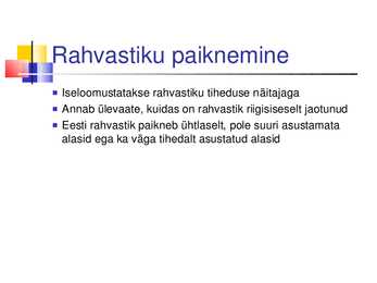 Rahvastiku paiknemine ja tihedus Eestis #2
