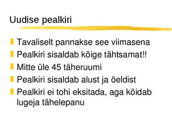 Uudise ülesehitus #14