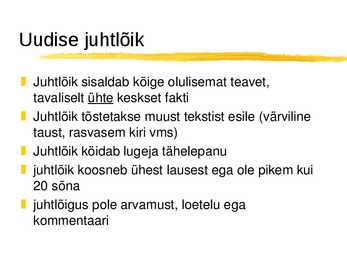 Uudise ülesehitus #9