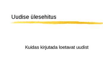 Uudise ülesehitus