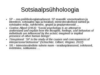 SP1 Sotsiaalpsühholoogia kontspekt #2