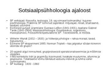 SP1 Sotsiaalpsühholoogia kontspekt #7