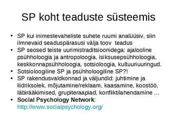SP1 Sotsiaalpsühholoogia kontspekt #10