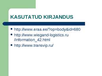 Rahvusvahelises veonduses kasutatavad dokumendid #12
