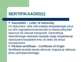 Rahvusvahelises veonduses kasutatavad dokumendid #10