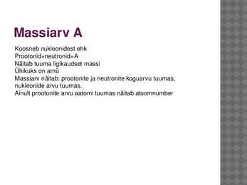 Eriseoseenergia ja massiarv #4