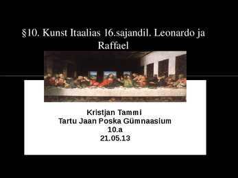 Kunst Itaalias 16 sajandil-Leonardo ja Raffael