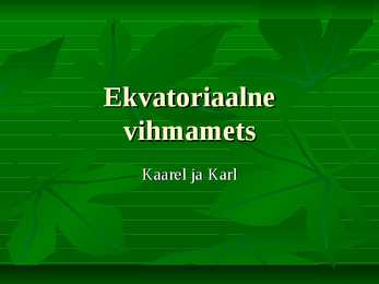 Ekvatoriaalne vihmamets