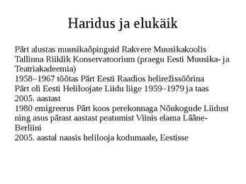 Arvo Pärt esitlus #3