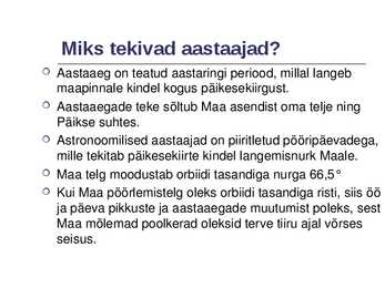 Astronoomilised aastaajad #3