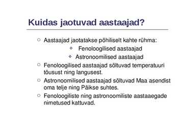 Astronoomilised aastaajad #4