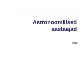 Astronoomilised aastaajad