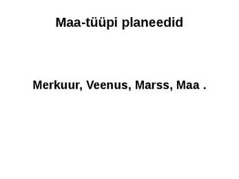 Maa-tüüpi planeedid
