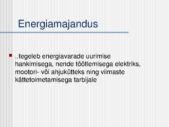 Energiamajandus #2