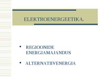 Elektroenergeetika
