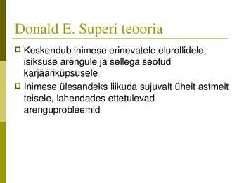 Karjääriplaneerimise paradigmad ja teooriad #12