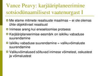 Karjääriplaneerimise paradigmad ja teooriad #20