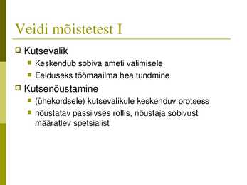 Karjääriplaneerimise paradigmad ja teooriad #3