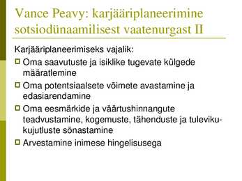 Karjääriplaneerimise paradigmad ja teooriad #21