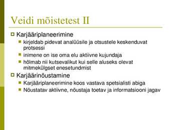 Karjääriplaneerimise paradigmad ja teooriad #4
