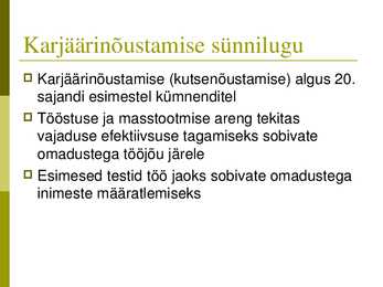 Karjääriplaneerimise paradigmad ja teooriad #6