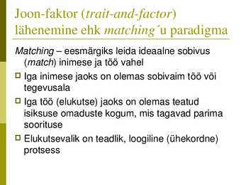 Karjääriplaneerimise paradigmad ja teooriad #7