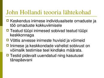 Karjääriplaneerimise paradigmad ja teooriad #8