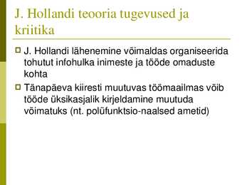 Karjääriplaneerimise paradigmad ja teooriad #10