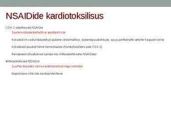 Mittesteroidsete põletikuvastaste ravimite farmakoloogia #44