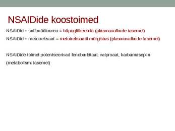 Mittesteroidsete põletikuvastaste ravimite farmakoloogia #48