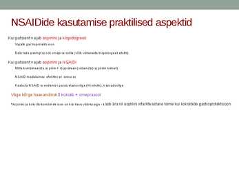 Mittesteroidsete põletikuvastaste ravimite farmakoloogia #49