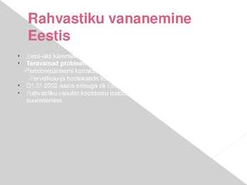 Rahvastiku demograafia #3