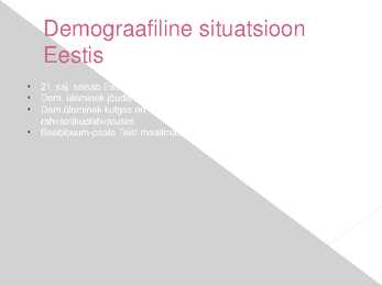 Rahvastiku demograafia #7