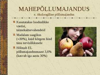 Põllumajandusliku tootmise vormid #12