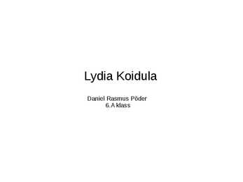 Lydia Koidula elulugu ja luule