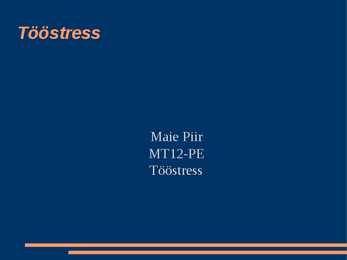 Tööstress