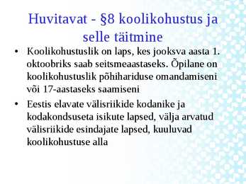 Eesti Vabariigi Haridusseadus #7