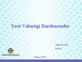 Eesti Vabariigi Haridusseadus