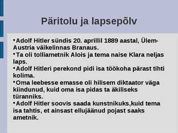Adolf Hitleri päritolu ja lapsepõlv #2