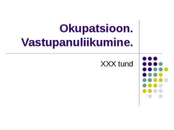 Okupatsioon ja vastupanuliikumine