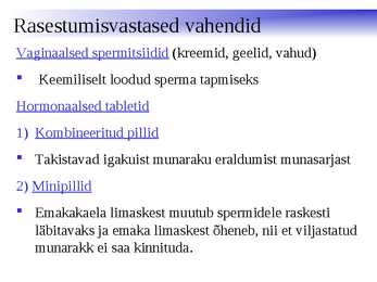 Rasestumisvastased vahendid #12