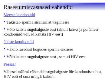 Rasestumisvastased vahendid #10