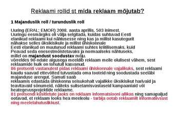 MIS ON REKLAAM #13