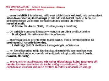 MIS ON REKLAAM