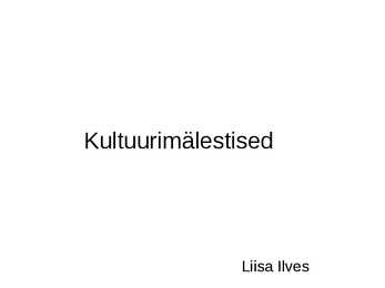 Kultuuriloo ettekanne