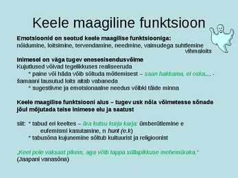 Keele olemus #8