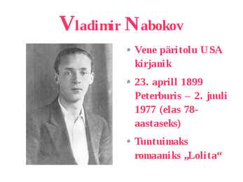 Vladimir Nabokov-Lolita-esitlus #2