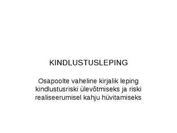 Kindlustusleping #2